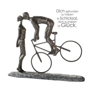 Skulptur – Mattes Kunstharz, Strukturierte Oberfläche, Fahrradmotiv, 30 cm - Kiss me | Gilde