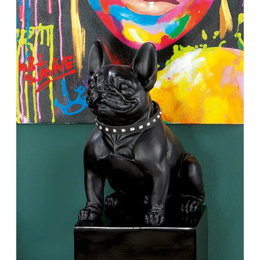 Dekofigur – Mattes Kunstharz, Schwarzes Finish, Bulldoggenform, 41 cm - Bulldog | Gilde