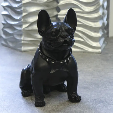 Dekofigur – Mattes Kunstharz, Schwarzes Finish, Bulldoggenform, 41 cm - Bulldog | Gilde