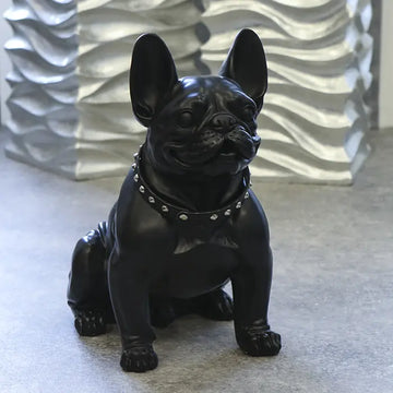 Dekofigur – Mattes Kunstharz, Schwarzes Finish, Bulldoggenform, 41 cm - Bulldog | Gilde