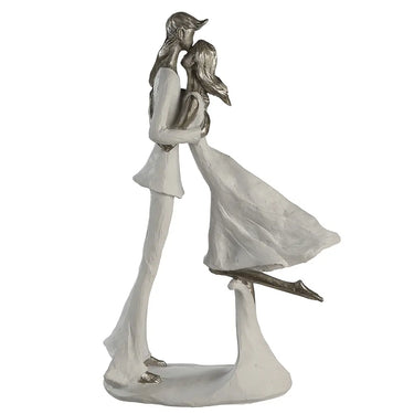 Skulptur – Mattes Kunstharz, Strukturierte Oberfläche, Paarmotiv, 32 cm - Hold me | Gilde