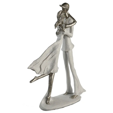 Skulptur – Mattes Kunstharz, Strukturierte Oberfläche, Paarmotiv, 32 cm - Hold me | Gilde