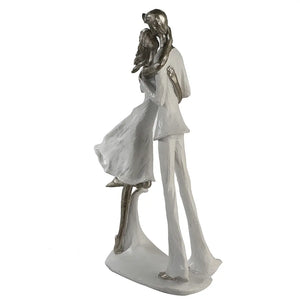 Skulptur – Mattes Kunstharz, Strukturierte Oberfläche, Paarmotiv, 32 cm - Hold me | Gilde