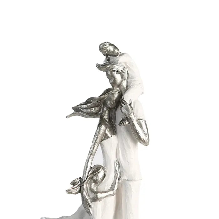 Skulptur – Mattes Kunstharz, Strukturierte Oberfläche, Familienmotiv, 37 cm - Familienglück | Gilde