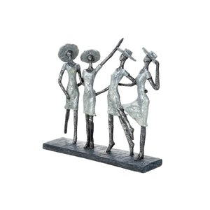 Skulptur – Mattes Kunstharz, Antikes Finish, Frauen Motiv, 34 cm - 4 Ladys | Gilde
