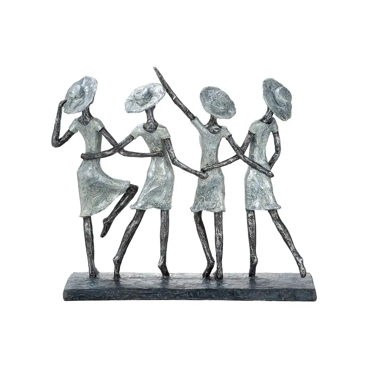 Skulptur – Mattes Kunstharz, Antikes Finish, Frauen Motiv, 34 cm - 4 Ladys | Gilde