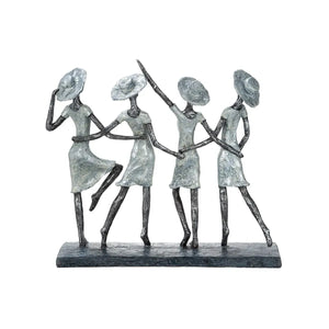 Skulptur – Mattes Kunstharz, Antikes Finish, Frauen Motiv, 34 cm - 4 Ladys | Gilde