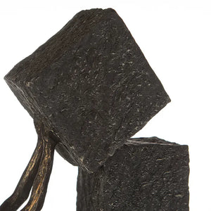 Skulptur – Strukturiertes Kunstharz, Bronze Grau, Mann Motiv, 30.5 cm - Stacking | Gilde