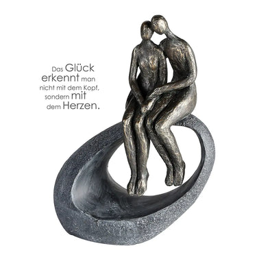 Skulptur – Strukturiertes Kunstharz, Bronze Grau, Paar Motiv, 27 cm - Moment | Gilde