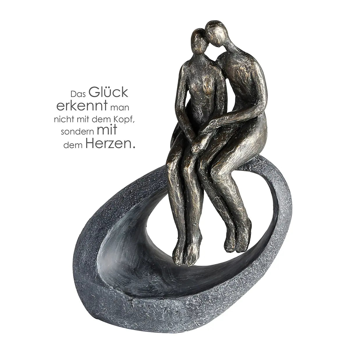Skulptur – Strukturiertes Kunstharz, Bronze Grau, Paar Motiv, 27 cm - Moment | Gilde