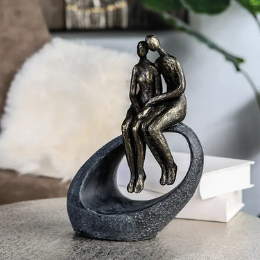Skulptur – Strukturiertes Kunstharz, Bronze Grau, Paar Motiv, 27 cm - Moment | Gilde