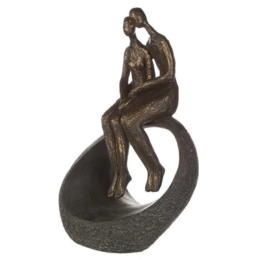 Skulptur – Strukturiertes Kunstharz, Bronze Grau, Paar Motiv, 27 cm - Moment | Gilde