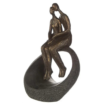 Skulptur – Strukturiertes Kunstharz, Bronze Grau, Paar Motiv, 27 cm - Moment | Gilde