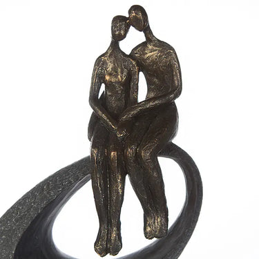 Skulptur – Strukturiertes Kunstharz, Bronze Grau, Paar Motiv, 27 cm - Moment | Gilde