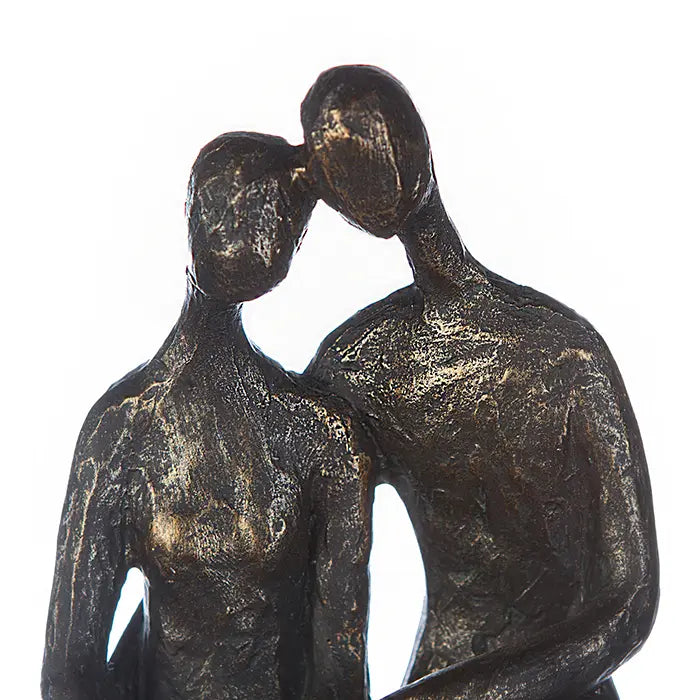 Skulptur – Strukturiertes Kunstharz, Bronze Grau, Paar Motiv, 27 cm - Moment | Gilde