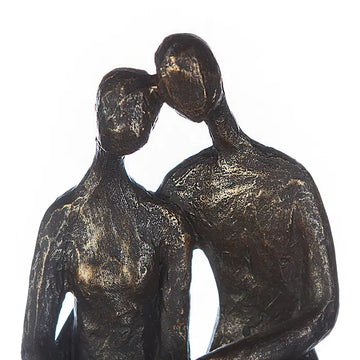 Skulptur – Strukturiertes Kunstharz, Bronze Grau, Paar Motiv, 27 cm - Moment | Gilde