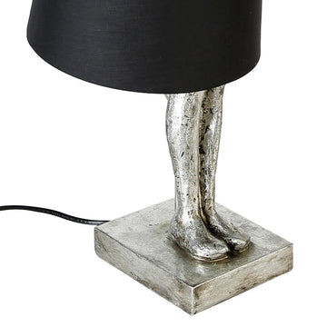 Tischleuchte – Kunstharz Antikfinish, Schwarz Silber, Mannmotiv, 58 cm - Man | Gilde