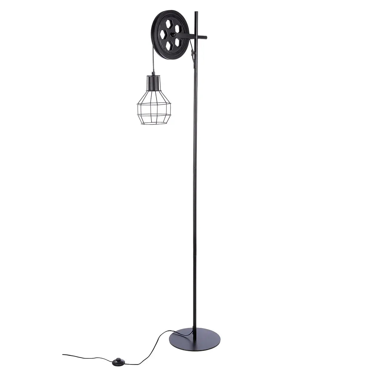 Stehleuchte – Mattes Metall, Schwarze Oberfläche, Käfig Design, 149 cm - Cage | Gilde