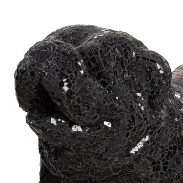 Dekofigur – Glänzendes Fiberglas, Kristallglas Akzente, Bulldoggenform, 42 cm - Black Disco | Gilde