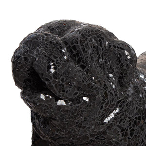Dekofigur – Glänzendes Fiberglas, Kristallglas Akzente, Bulldoggenform, 42 cm - Black Disco | Gilde