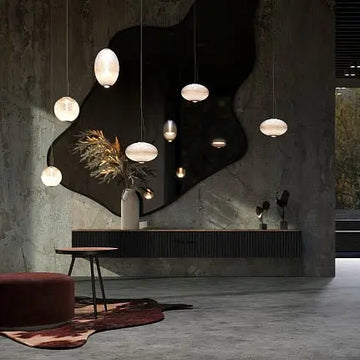Pendant Lamp Chromed Metal Base Iridescent Glass Spheres & Dimmable LED Light – Bruma | Maytoni