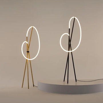Floor lamp Curved Brass-Black body with LED – MOD369FL-L36BS3K | Maytoni