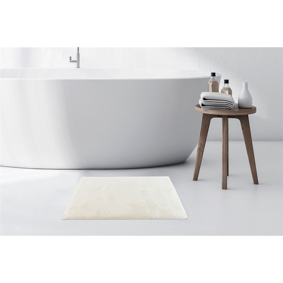 Badematte – Weiches Garn, Flauschige Oberfläche, Weißer Farbton, 50 x 90 cm - Rabbit 625 | Kayoom