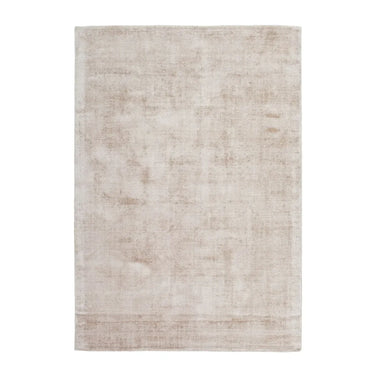 Teppich – Elfenbeinfarbene Töne, Retro Muster, Edler Viskoseflor, 150 cm - Luxury 110 | Kayoom