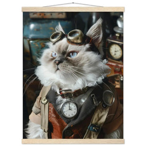 Schulposter – LaPerm Katze, Steampunk-Outfit, Brille | St Tropez Art