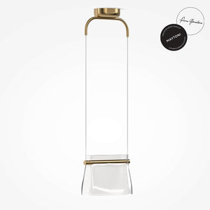Brass metal frame pendant light, milky white glass & elegant design – Cabaret | Maytoni