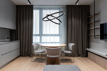Pendant lamp with black aluminum finish, 800 mm diameter, integrated LED 88 W, 5200 lm, 4000 K, height adjustable – Rim | Maytoni