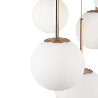 Pendelleuchte Goldfarbenes Metall Mattweiße Glaskugeln Cluster - Design – Basic Form | Maytoni - Esszett Luxury | Stilvolles Wohnen mit Charakter