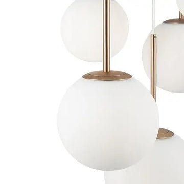 Pendant Light Gold-colored Metal Matte White Glass Spheres Cluster Design – Basic Form | Maytoni