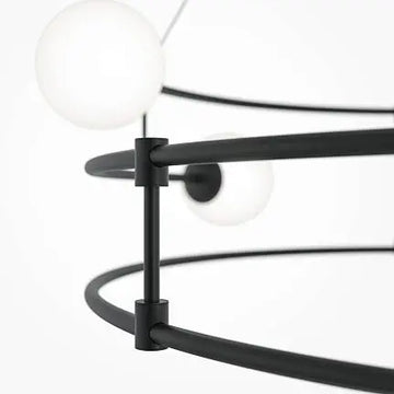 Pendant Lamp Matte Black Metal Frame 6 Glass Shades 6×G9 40W – Balance | Maytoni