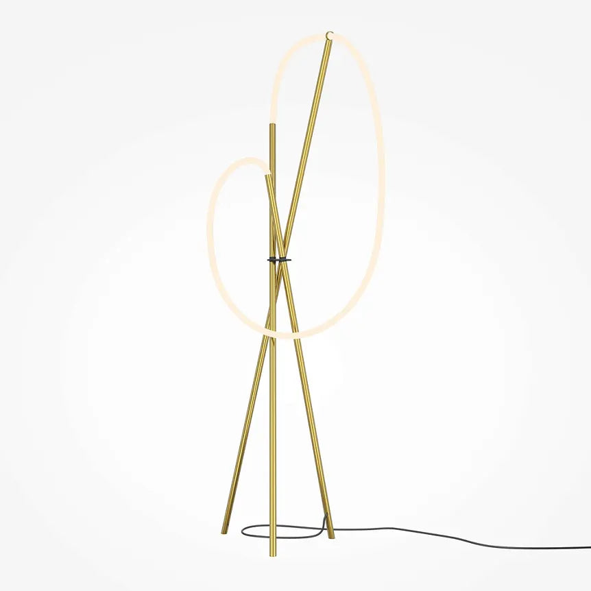 Floor lamp Curved Brass-Black body with LED – MOD369FL-L36BS3K | Maytoni