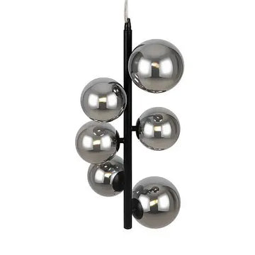Pendant lamp with black metal frame and smoke-colored glass spheres in a modern design - Dallas | Maytoni