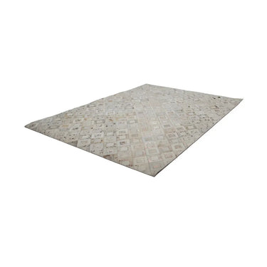 Lederteppich – Echtes Leder, Chrom Applikationen, Geometrisches Muster, 80 x 150 cm - Spark 110 | Kayoom