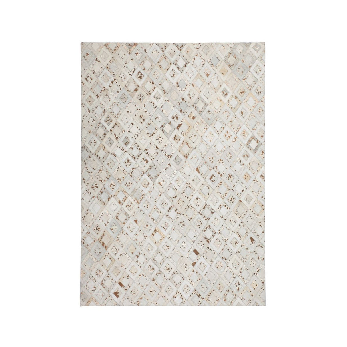 Handmade leather rug with metallic accents and fascinating structure – Spark 110 | Kayoom