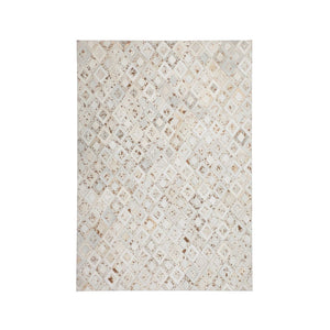 Handmade leather rug with metallic accents and fascinating structure – Spark 110 | Kayoom