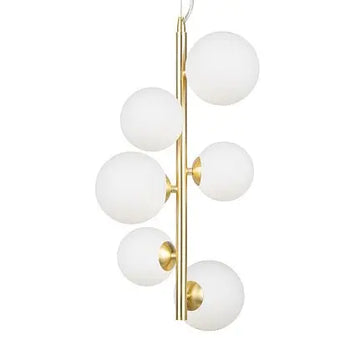 Pendant lamp with matt gold metal frame and white glass in a modern design – Dallas | Maytoni