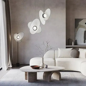 Pendant Light with Grey Fabric Shade, Black Frame & Integrated LED – Evolution | Maytoni