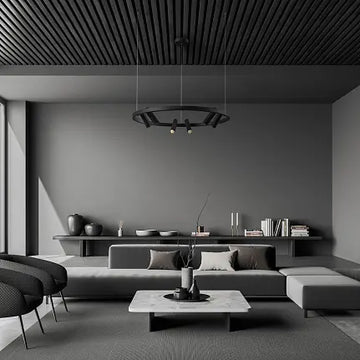 Pendant light with adjustable six-spot metal-acrylic LED design – Satellite | Maytoni