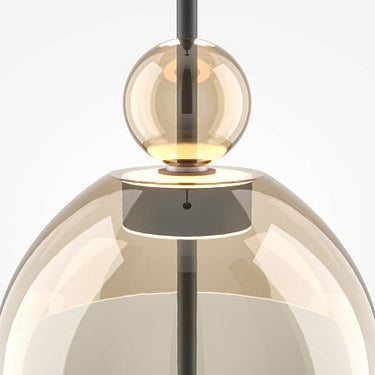 Pendelleuchte Matt Schwarz Bernsteinglas - Oval LED 12 W 3000 K – Bangkok | Maytoni - Esszett Luxury | Stilvolles Wohnen mit Charakter
