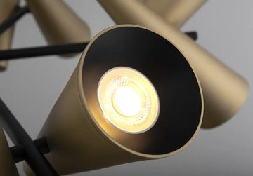 Pendant light with rotatable conical shades and brass-black finish in a modern design – Giro | Maytoni