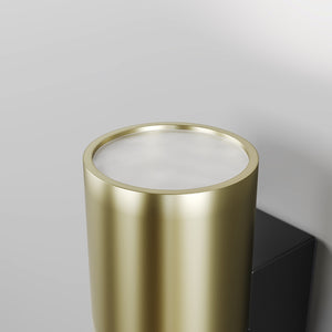 Wall lamp with black and brass-colored aluminum housing and sealed safety glass - Bowery | Maytoni