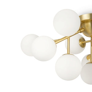 Deckenleuchte – Messing Metall, 12-flammiges Design, Glasschirme - Dallas | Maytoni