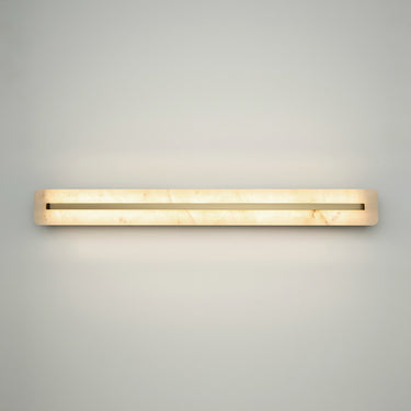 Wandleuchte Messing, Satin‑Finish, Alabaster – Albatre