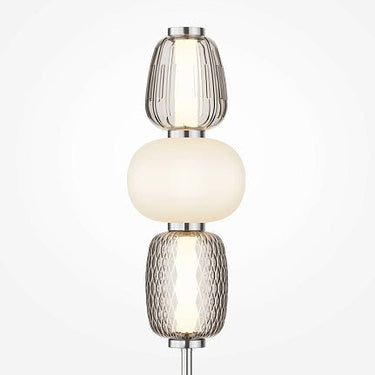 Tischleuchte Metall Chrom - Finish & Weiß - Grauer Glasschirm – Pattern | Maytoni - Esszett Luxury | Stilvolles Wohnen mit Charakter