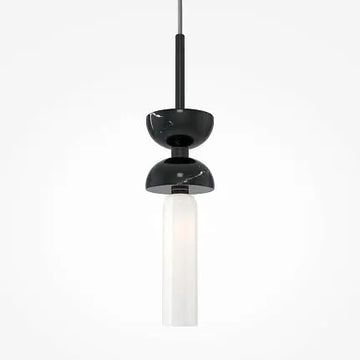 Pendant Lamp Black Metal White Glass Shades & Modern Design – Kyoto | Maytoni