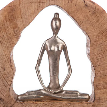 Skulptur – Aluminium Holz, Antikes Finish, Yoga Motiv, 27 cm - Health | Gilde